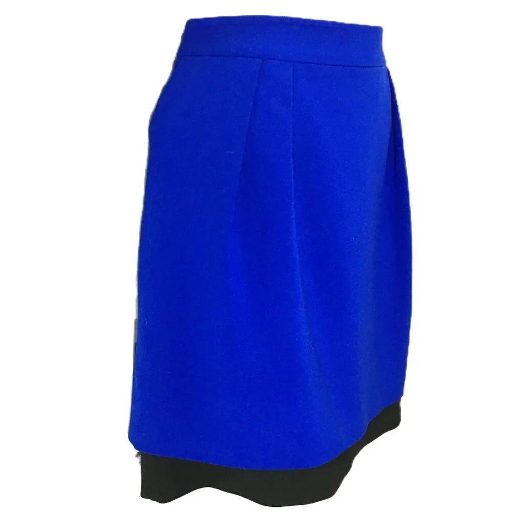 Vince Camuto Mini skirt Layered Pencil Size 8 Royal Blue & Black Business Career - Picture 6 of 8